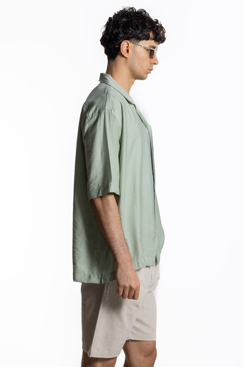 TEXTURED LINEN BLEND SHIRT