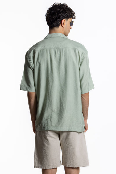 TEXTURED LINEN BLEND SHIRT