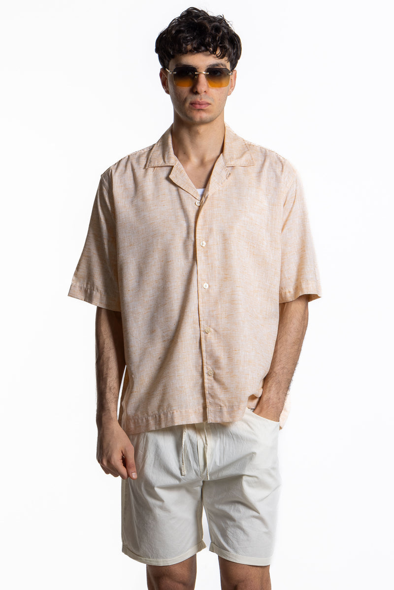 TEXTURED LINEN BLEND SHIRT