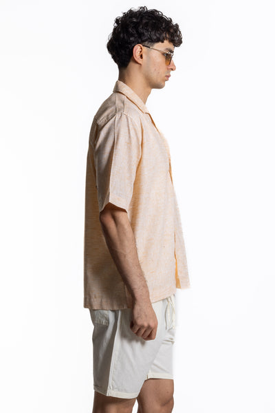 TEXTURED LINEN BLEND SHIRT