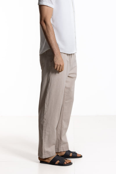 LINEN BLEND COMFORT TROUSERS