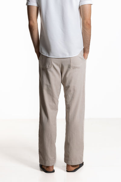 LINEN BLEND COMFORT TROUSERS