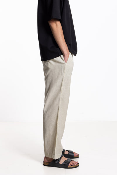 LINEN BLEND JOGGER WAIST TROUSERS