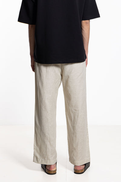 LINEN BLEND JOGGER WAIST TROUSERS