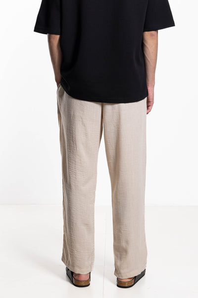 LINEN BLEND JOGGER WAIST TROUSERS