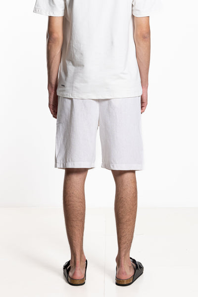 LINEN BLEND JOGGER WAIST SHORTS