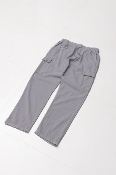 LINEN BLEND CARGO TROUSERS