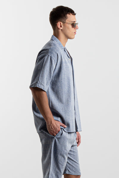 OVERSIZED TEXTURED LINEN BLEND SHIRT