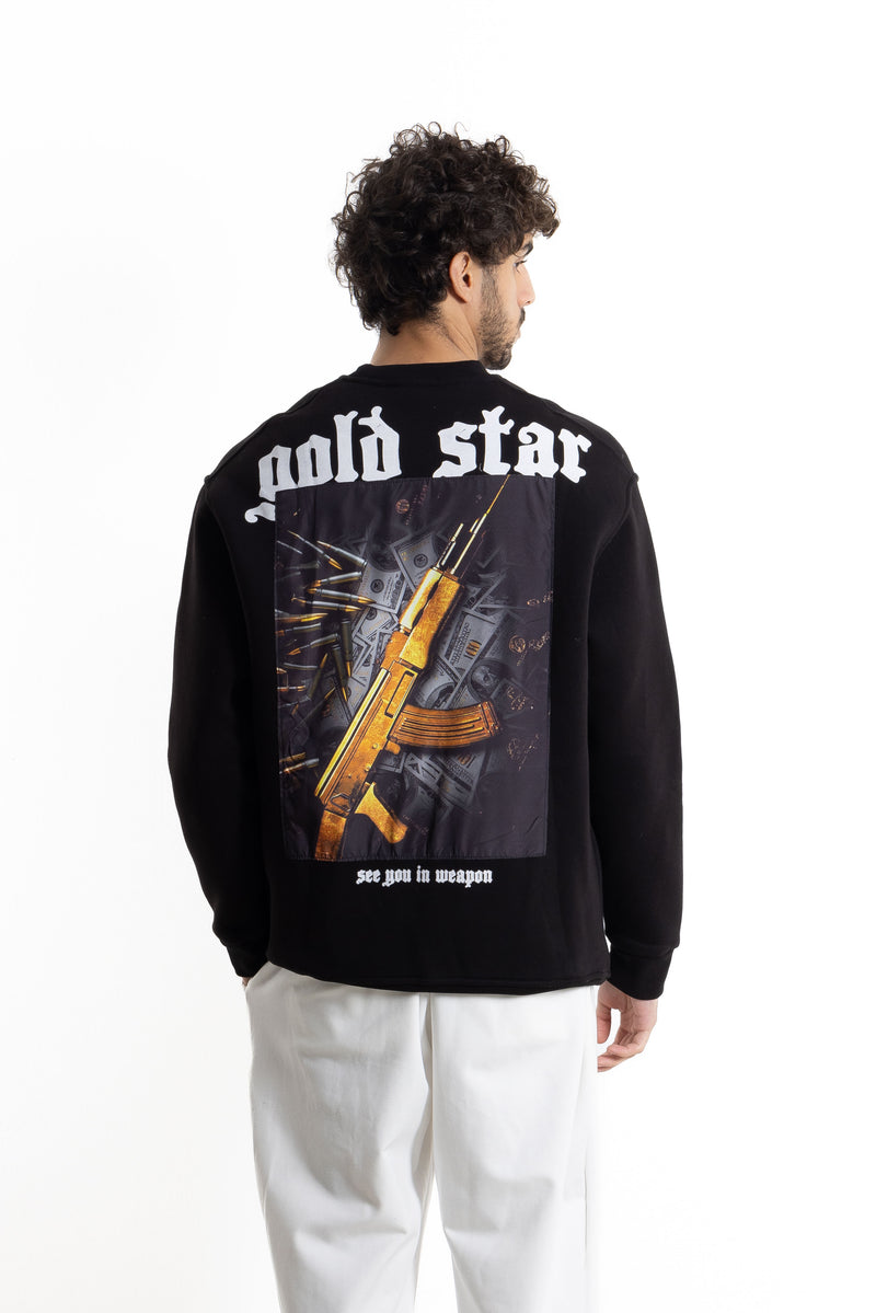 DETAILED PATCHWORK SWEATSHIRT