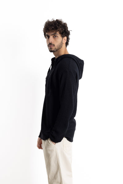 TEXTURED LIGHTWEIGHT HOODIE