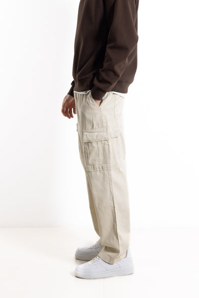 COMFORT FIT CARGO DENIM TROUSERS