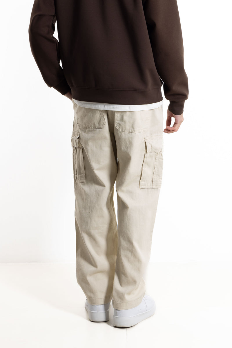 COMFORT FIT CARGO DENIM TROUSERS