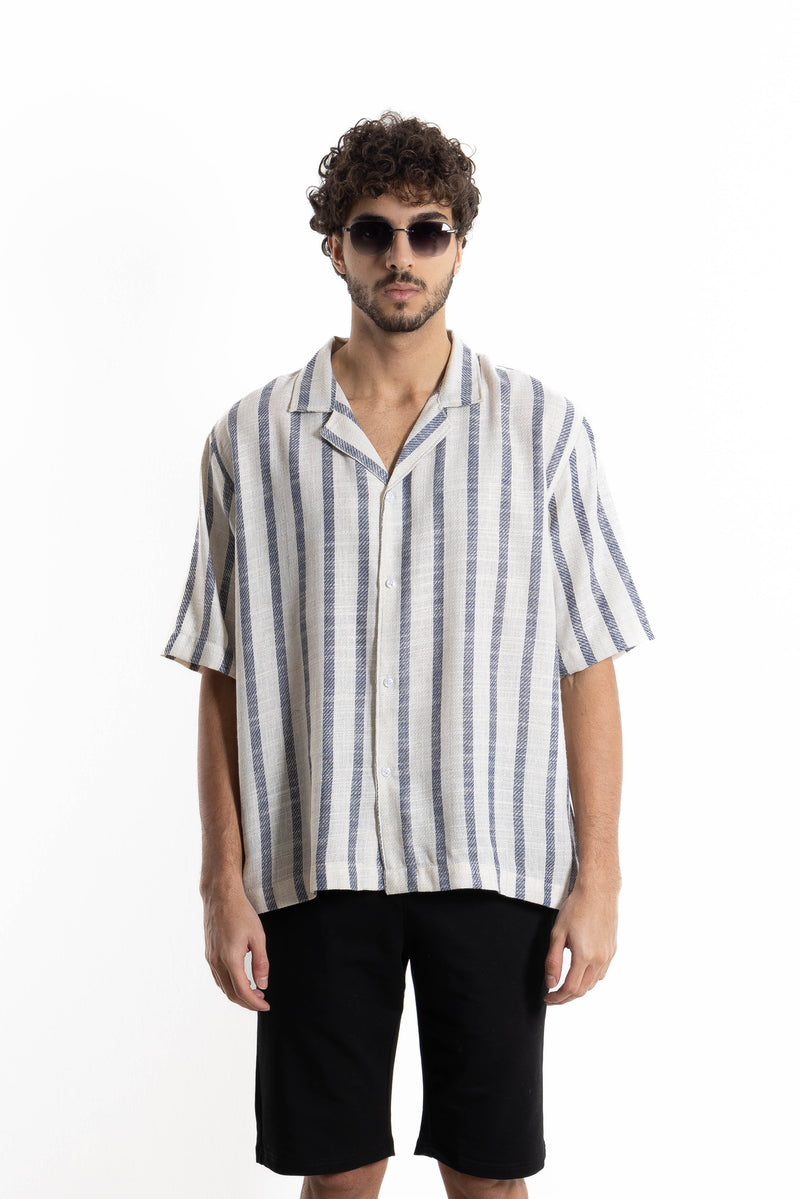 LINEN BLEND STRIPED SHIRT