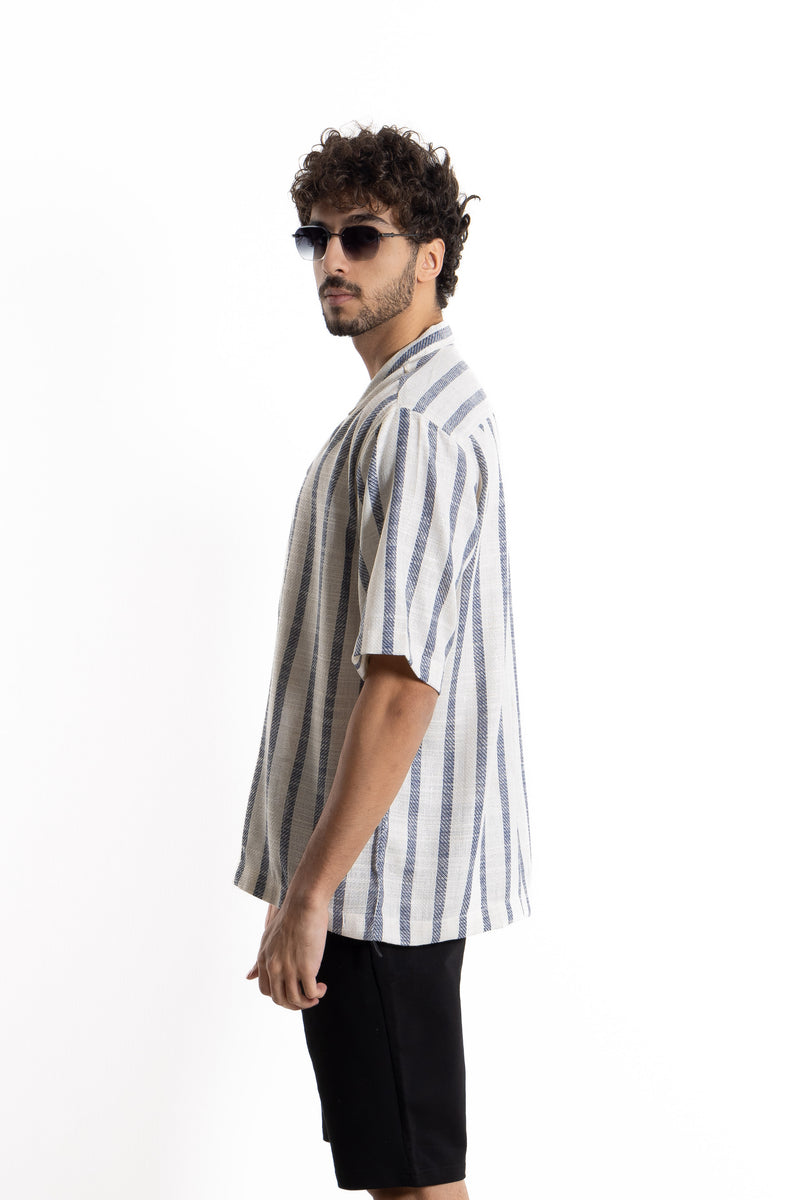 LINEN BLEND STRIPED SHIRT