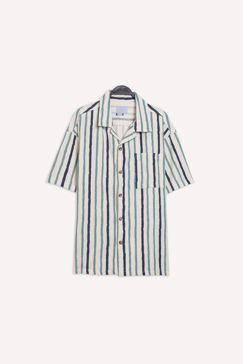 LINEN BLEND STRIPED SHIRT