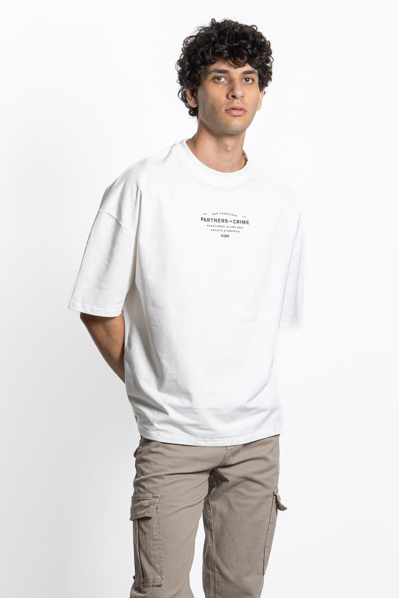 SLOGAN PRINTED HEAVYWEIGHT T-SHIRT