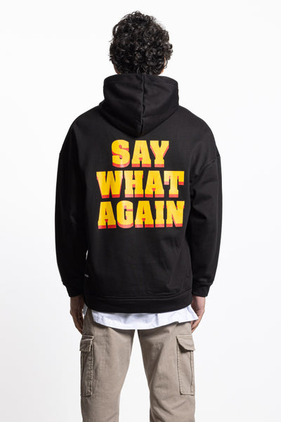 FAUX FUR SLOGAN HOODIE