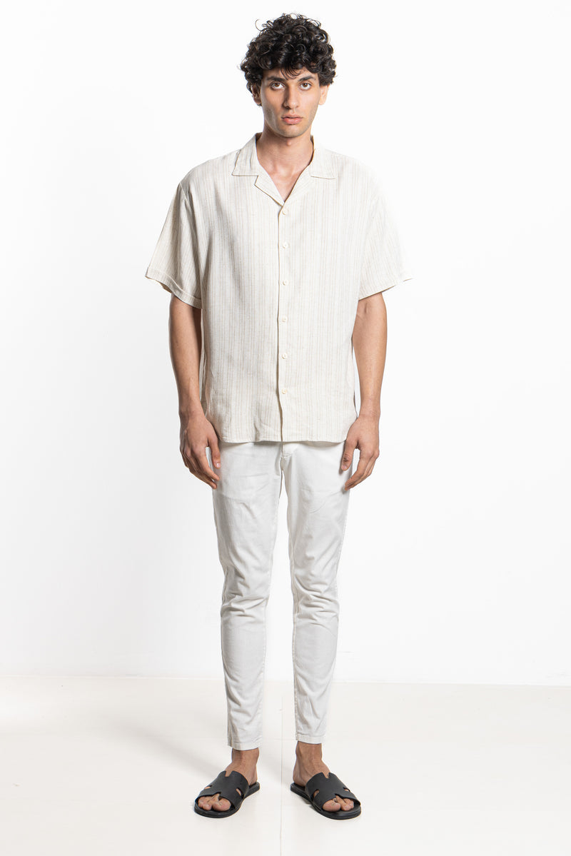 TEXTURED LINEN BLEND SHIRT