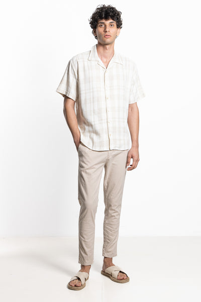 TEXTURED LINEN BLEND SHIRT