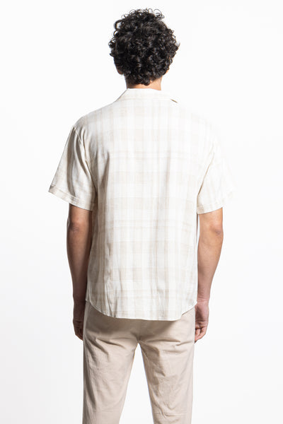 TEXTURED LINEN BLEND SHIRT