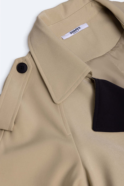 LONG DETAILED TWILL TRENCH COAT