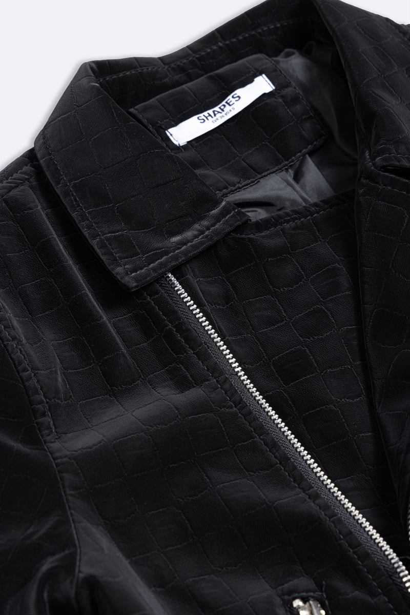 TEXTURED BIKER JACKET