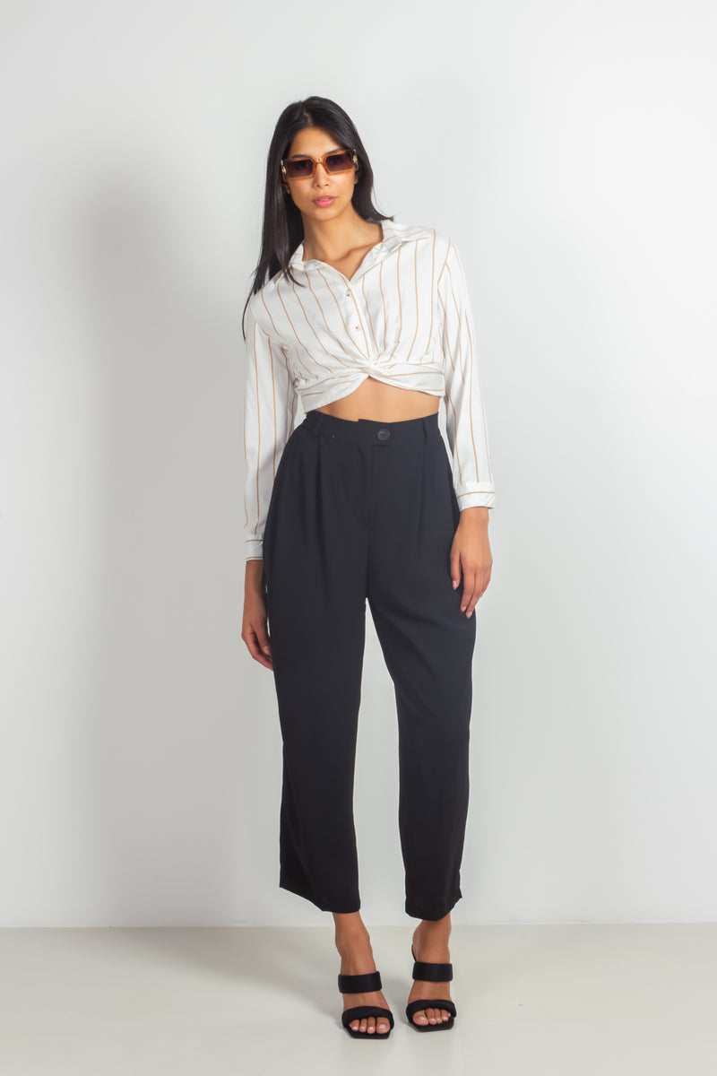 CROP POPLIN SHIRT