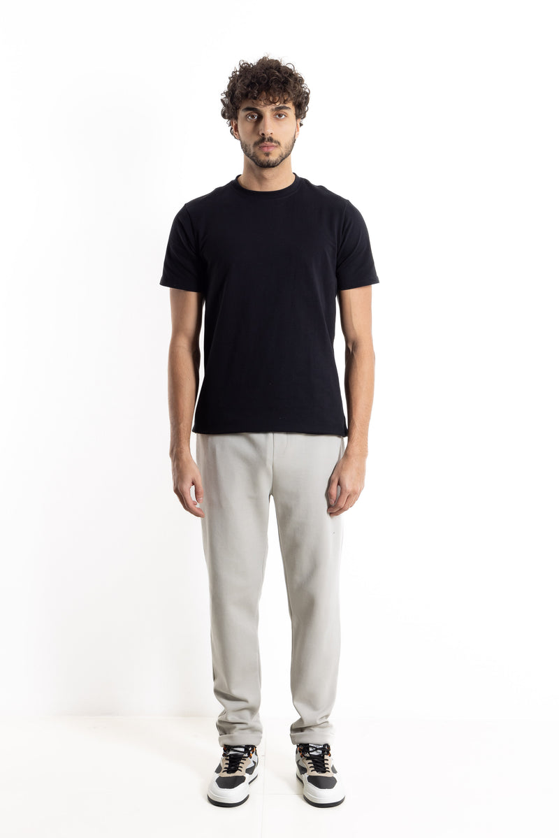 STRAIGHT TEXTURED TROUSERS