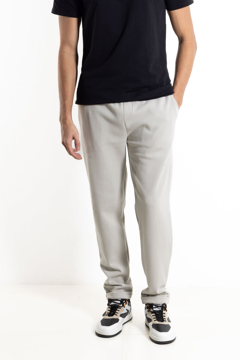 STRAIGHT TEXTURED TROUSERS