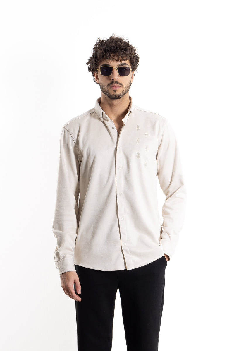 EMBROIDERED VELVET TOUCH SHIRT