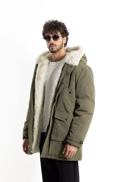 FAUX FUR DETAILED PUFFER JACKET