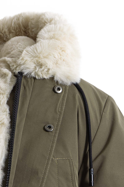 FAUX FUR DETAILED PUFFER JACKET