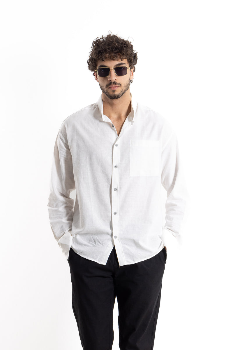 LINEN BLEND OVERSIZED SHIRT