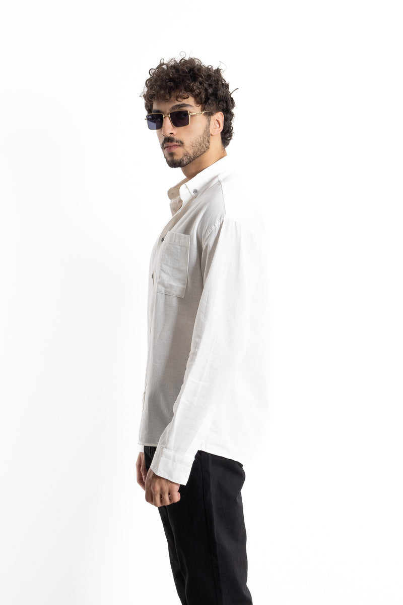 LINEN BLEND OVERSIZED SHIRT