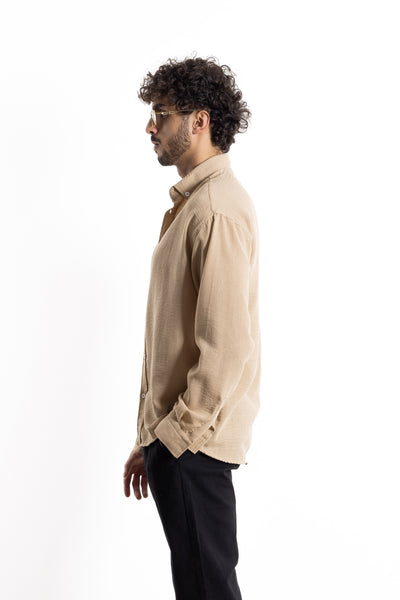 TEXTURED LINEN BLEND SHIRT