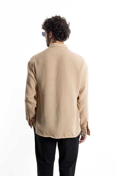 TEXTURED LINEN BLEND SHIRT