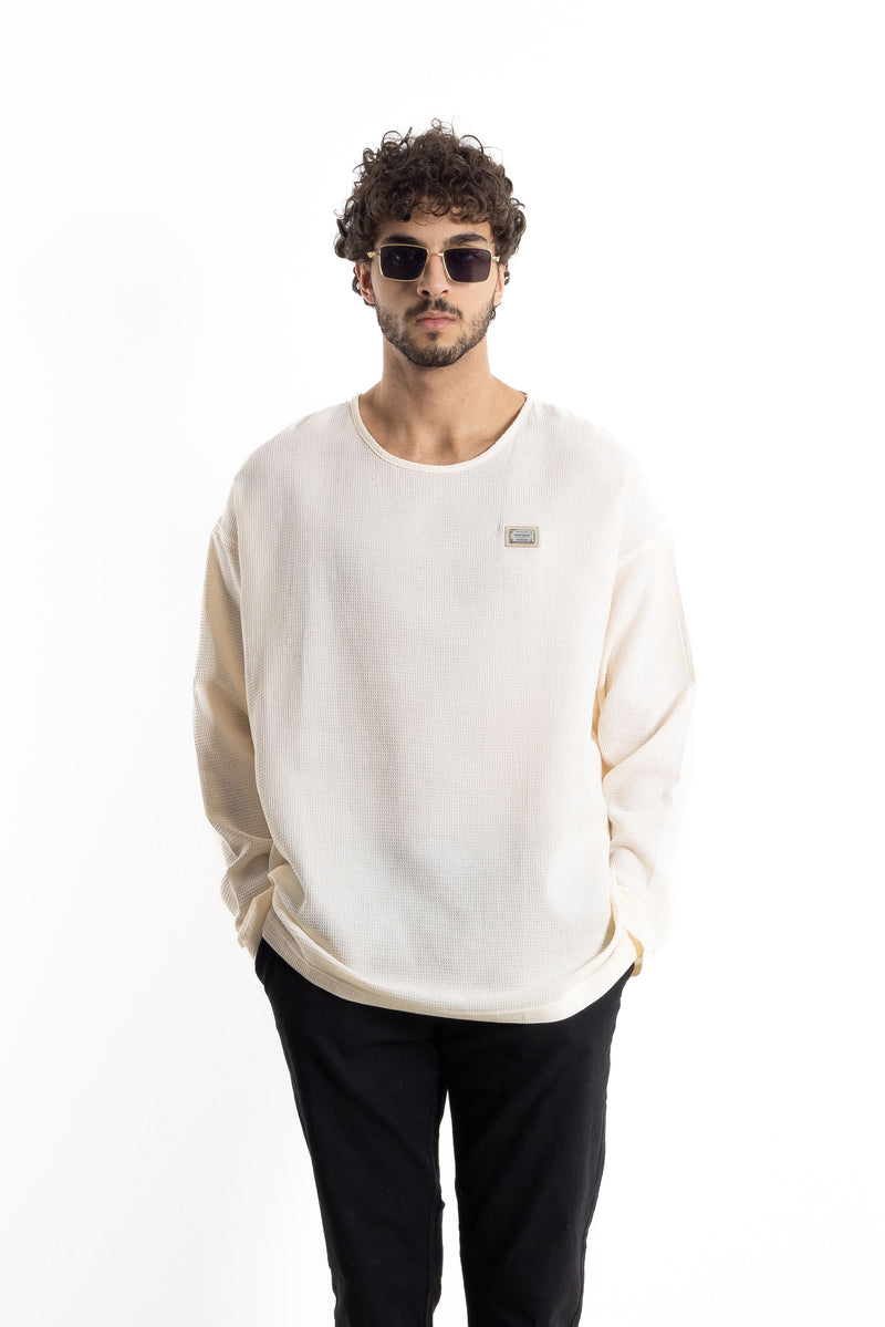 DETAILED LINEN BLEND T-SHIRT