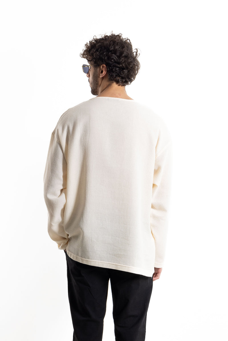 DETAILED LINEN BLEND T-SHIRT