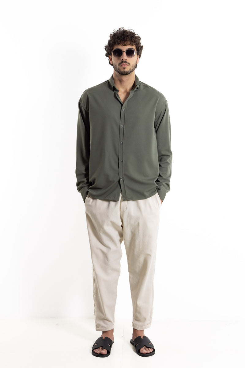 LINEN BLEND JOGGER TROUSERS