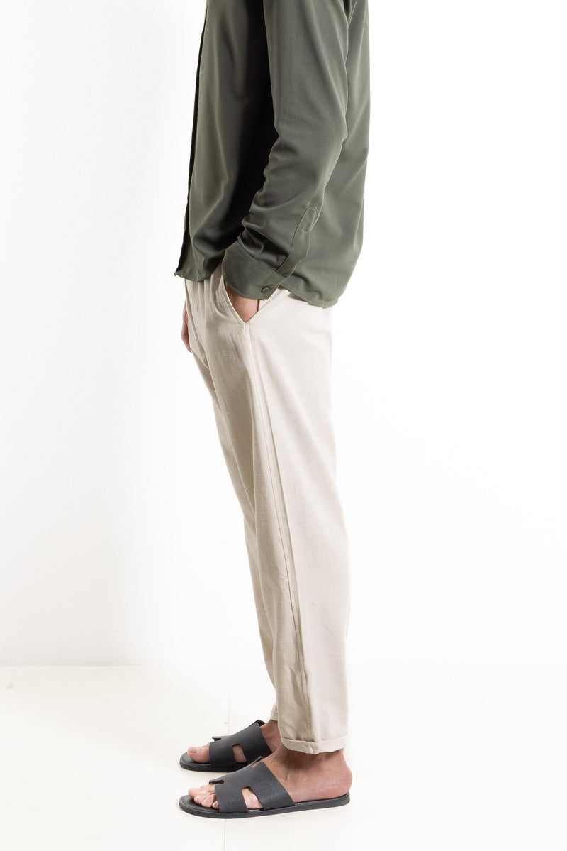 LINEN BLEND JOGGER TROUSERS