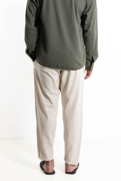 LINEN BLEND JOGGER TROUSERS