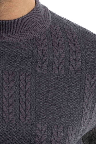 TEXTURED MOCK NECK SWEATER