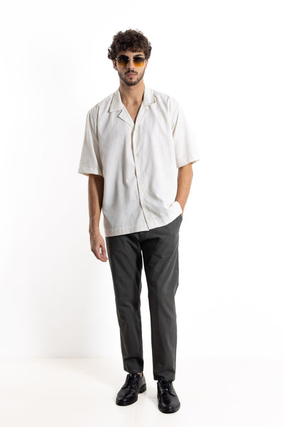 TEXTURED LINEN BLEND SHIRT