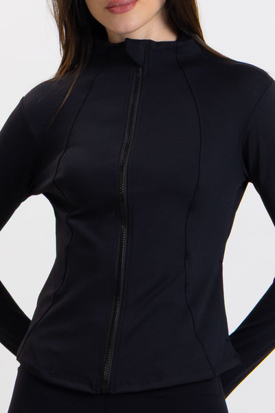 DETAILED SCULPT ZIP-UP TOP