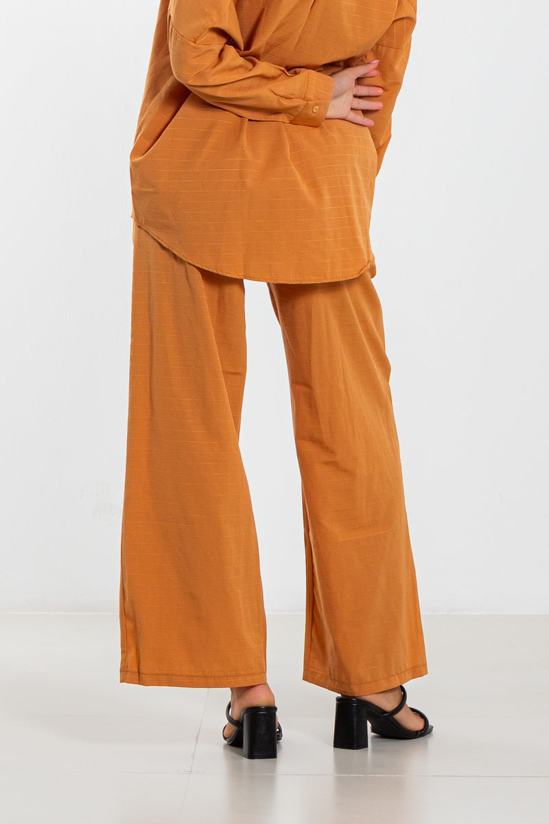 STRIPED POPLIN TROUSERS