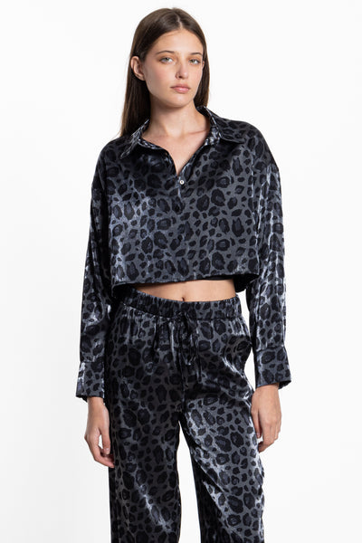 PRINTED CROP SHIRT SET