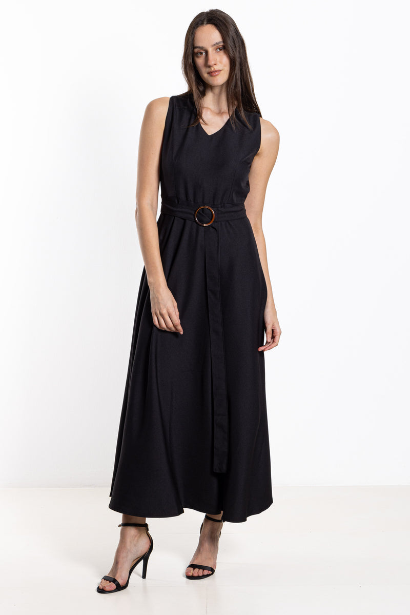 BELTED MAXI DRESS