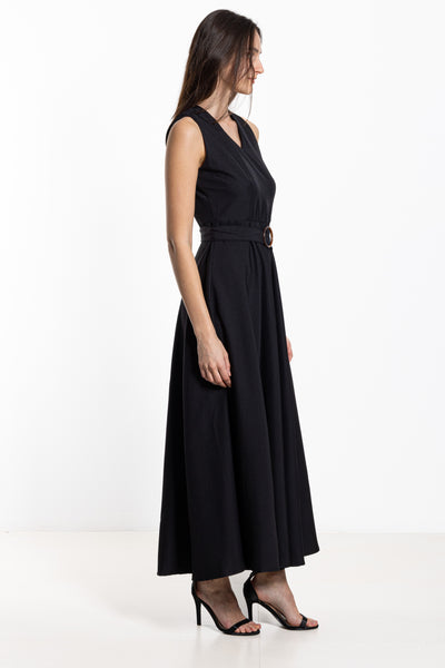 BELTED MAXI DRESS