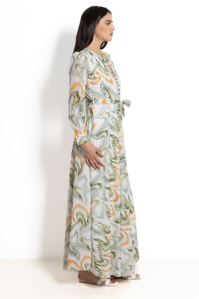 PRINTED MAXI CHIFFON DRESS