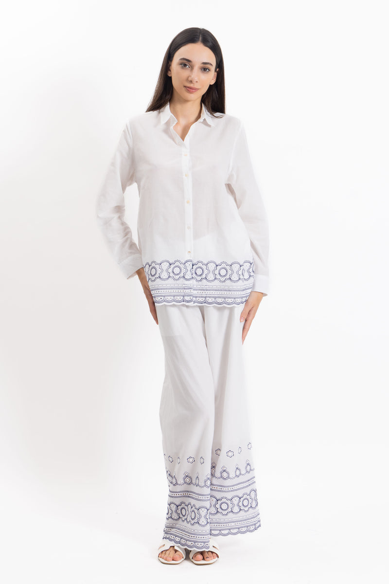 DETAIL EMBROIDERED SHIRT SET